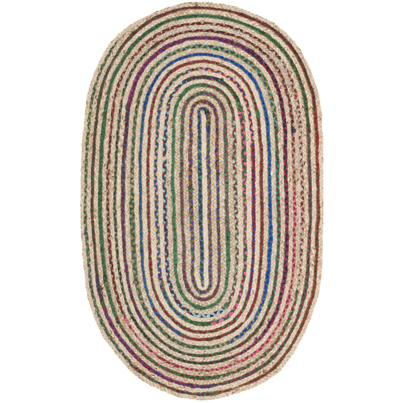 Cape Cod Multicolor Oval Flat Woven Jute Rug