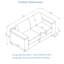 Bleu moderne 67,7 po avec porte-gobelet et rangement, structure en bois massif, coussins de ressorts hélicoïdaux confortables, accoudoirs carrés pour le salon - conception à poches, structure-1559905975
