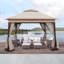 Outdoor 11X 11Ft Pop Up Gazebo Canopy With Removable Zipper Netting,2-Tier Soft Top Event Tent,Suitable For Patio Backyard Garden Camping Area