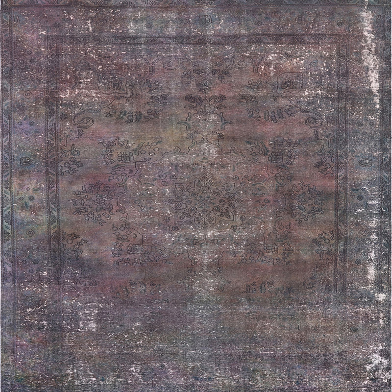 Tapis oriental gris Ronneshia, Carré 5 pi