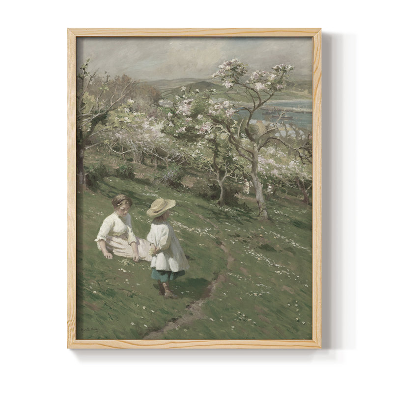 Impression florale vintage encadrée LXV - bois massif, Naturel, H 30 po x l 24 po