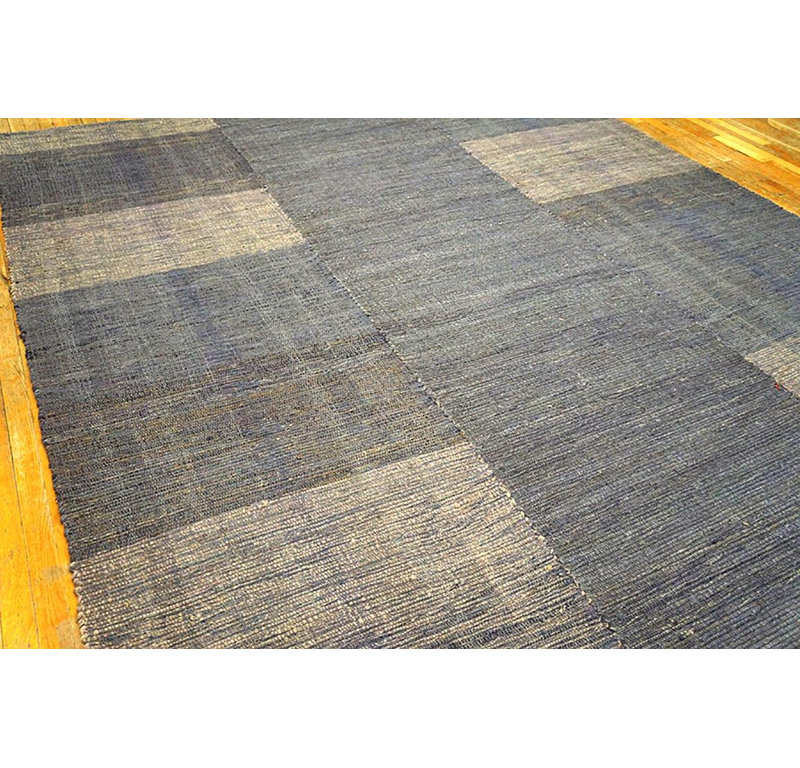 Flatweave Wool Geometric Area Rug in Gray