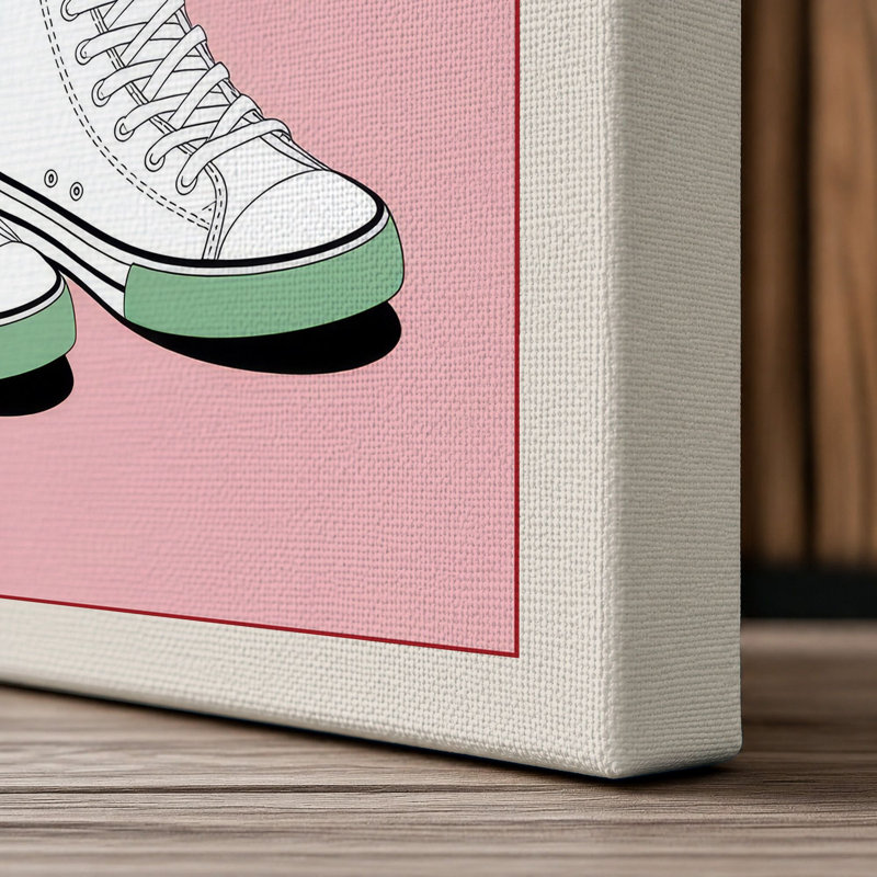 Sneakers in Bloom Modern - Wrapped Canvas, 36x24 - 91.4 x 61.0 cm, Cream Border