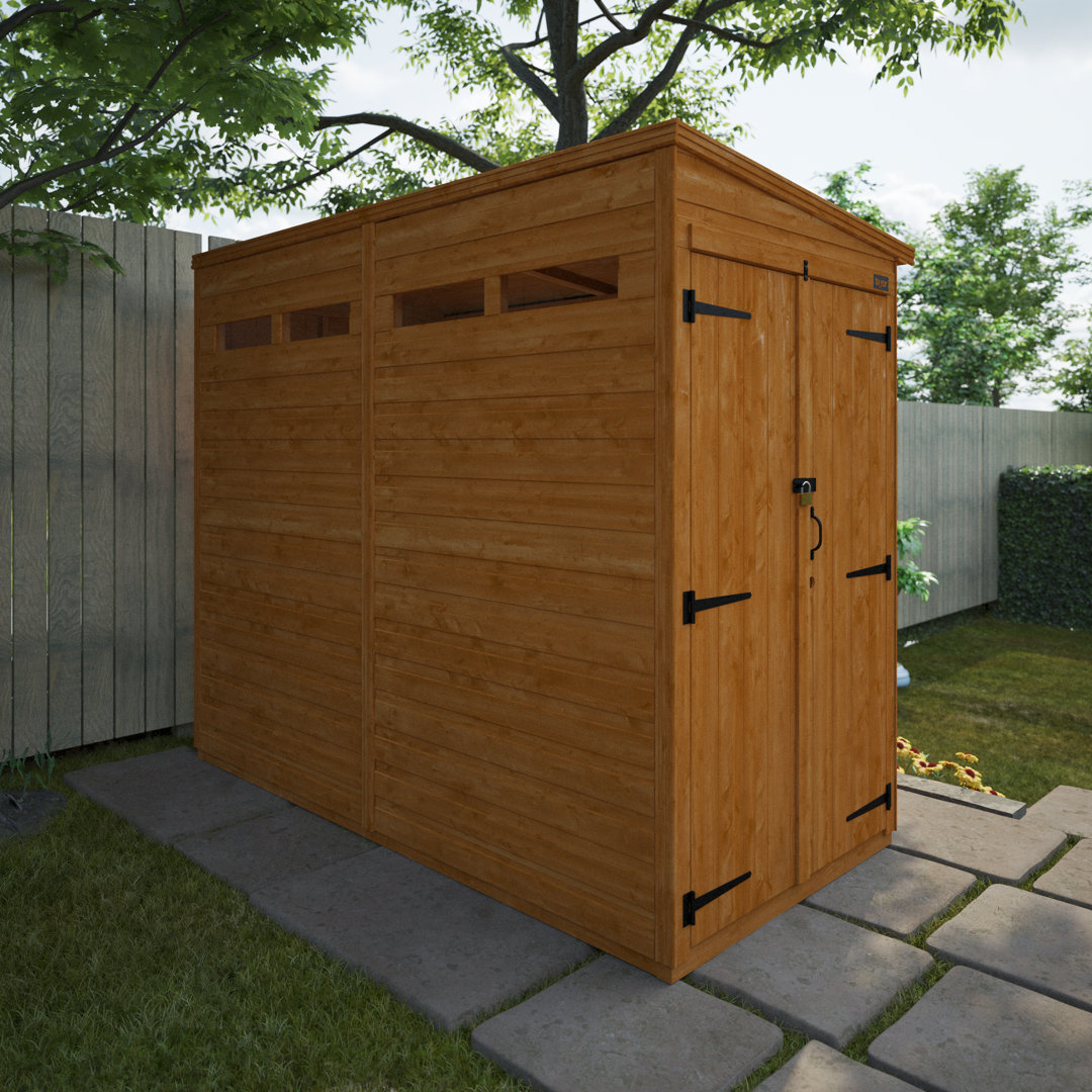 8x4w TigerFlexÂ® Shiplap Pent Security Double Door Shed