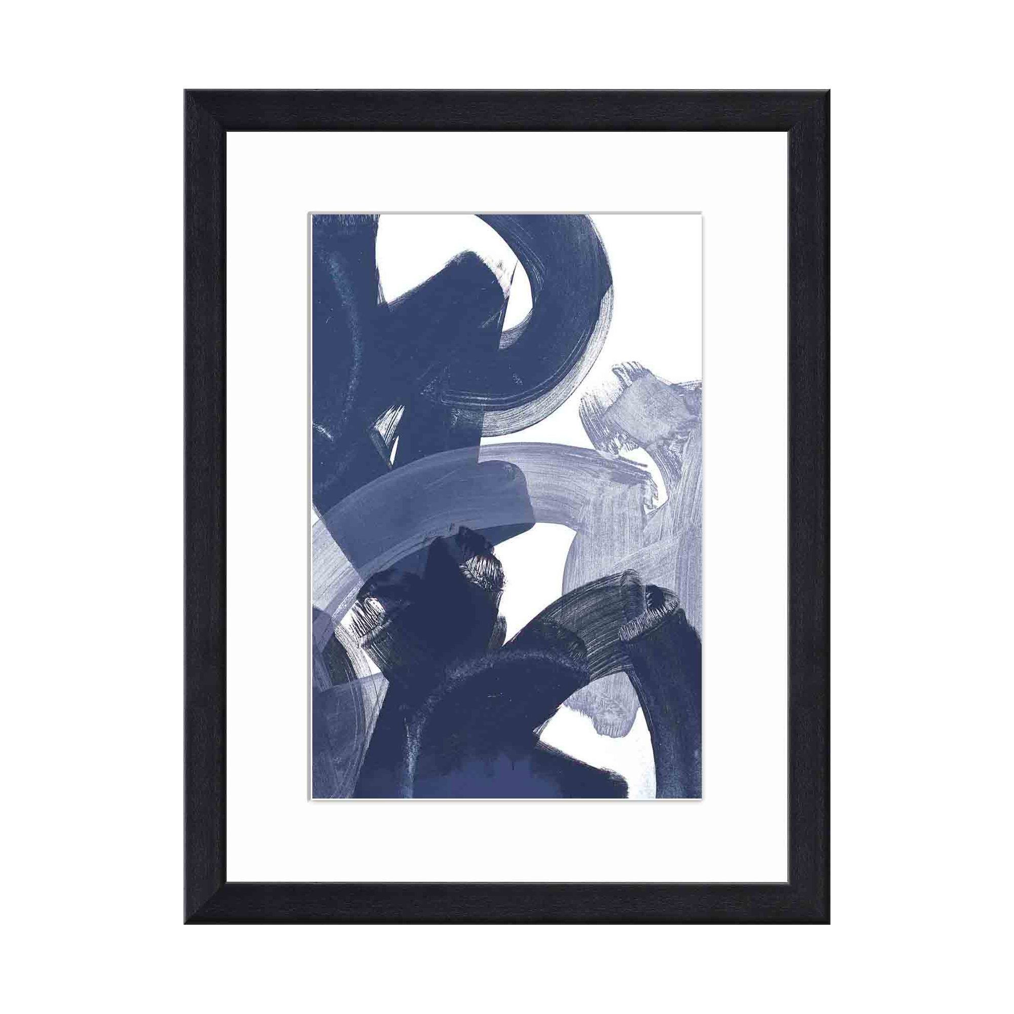 Blue On Blue I, 17.8" H x 13.8" W x 1.18" D, Black