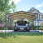 13X20 FT Metal Carport,Garage With Upgraded Triangle Reinforced Frame&4 Poles,Galvanized Steel Hardtop Roof,Heavy-Duty All-Weather Shelter For Car,Truck,Boat,Outdoor Storage