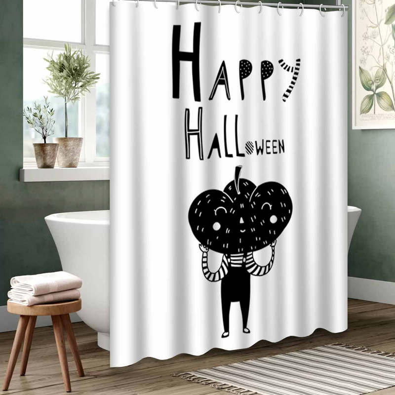 Rideau de douche noir imperméable, rideaux de douche pour la salle de bain avec 12 crochets, 72" L x 84" W