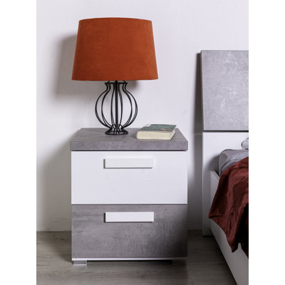 Ambrosino 49cm W Manufactured Wood Bedside Table