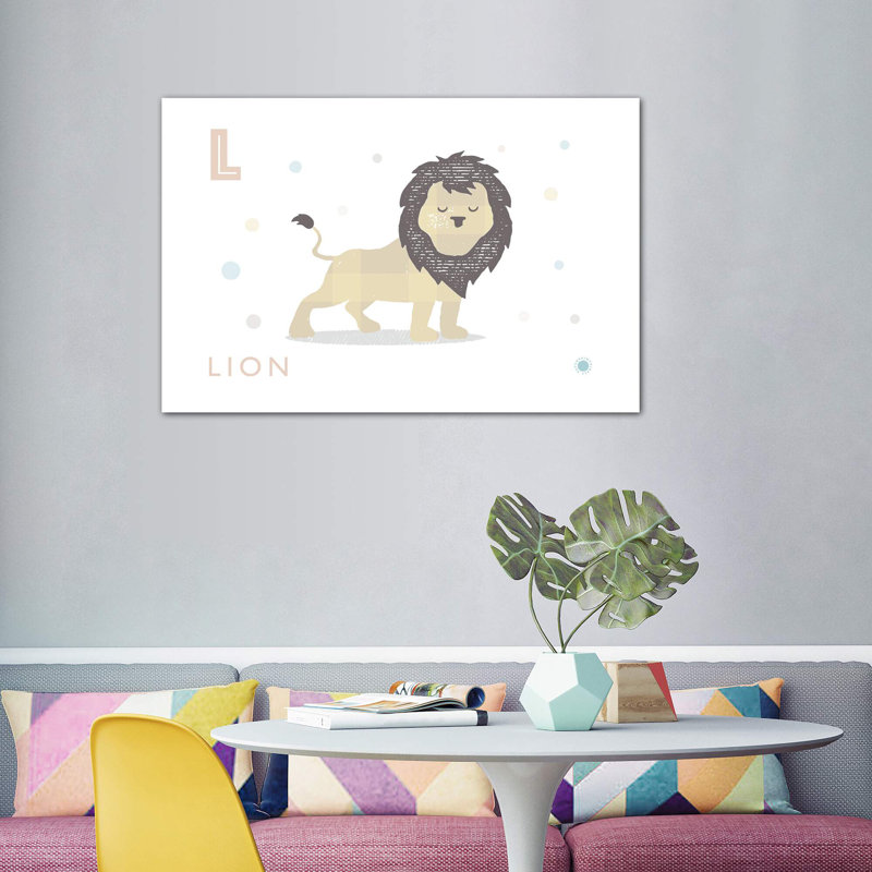 Lion - reproduction d'impression, Toile tendue, Pas de tapis, H 40 po x l 60 po x 1,5 po