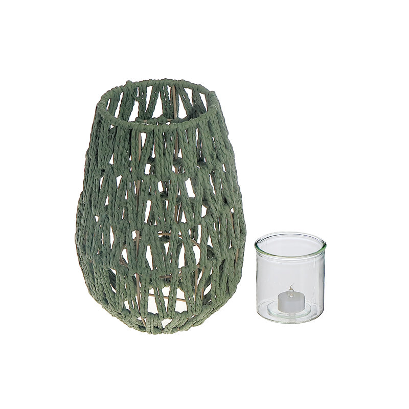 Lanterne en corde Nova - vert, H 9,8 po x l 7 po x P 7 po