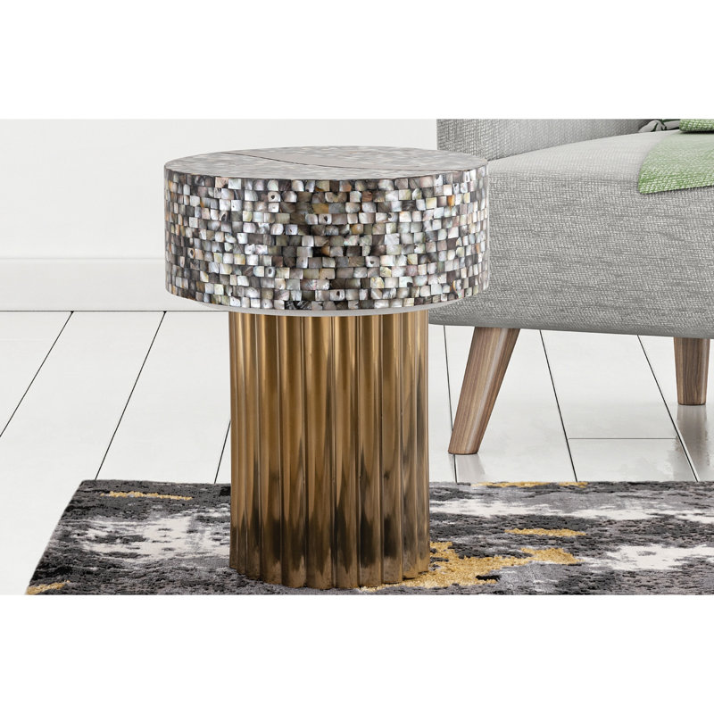 Table de bout avec plateau en nacre