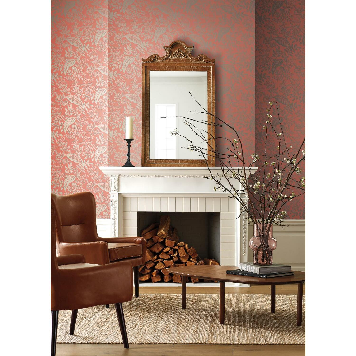 Rifle Paper Co. Canopy Wallpaper Double Roll, Rose