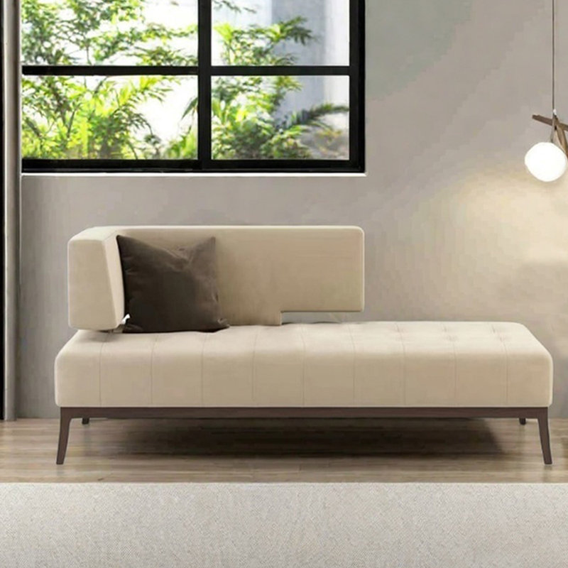 Light luxury sponge and solid wood recliner, Left Hand Facing
