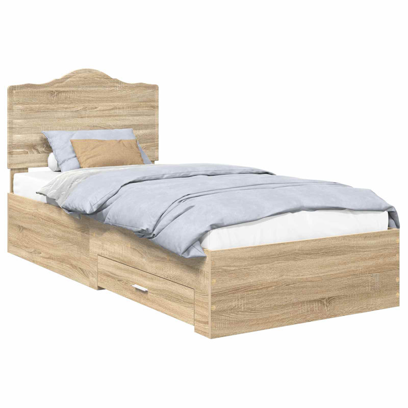 Bed, European Single (90 x 200 cm), Sonoma Oak