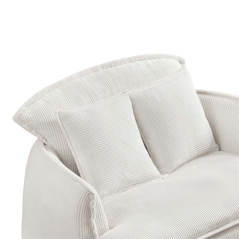 Versatile Convertible Sofa Chair with Ottoman for Compact Spaces, Beige Foam