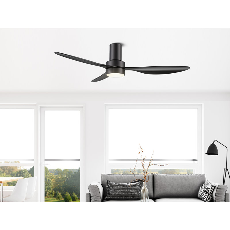 Georgel 52'' Ceiling Fan with LED Lights, Black