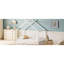 Lit en bois blanc pour lit double, plancher sécuritaire, maison confortable, taille, bois de pin, assemblage facile