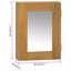 Armoire à miroir en bois de teck massif 11,8 po x 3,9 po x 15,7 po