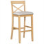 Ensemble de salle à manger à hauteur de bar pour petits espaces, table rectangulaire en bois massif 3 pièces 48 pouces avec deux chaises, coussins beige chaud