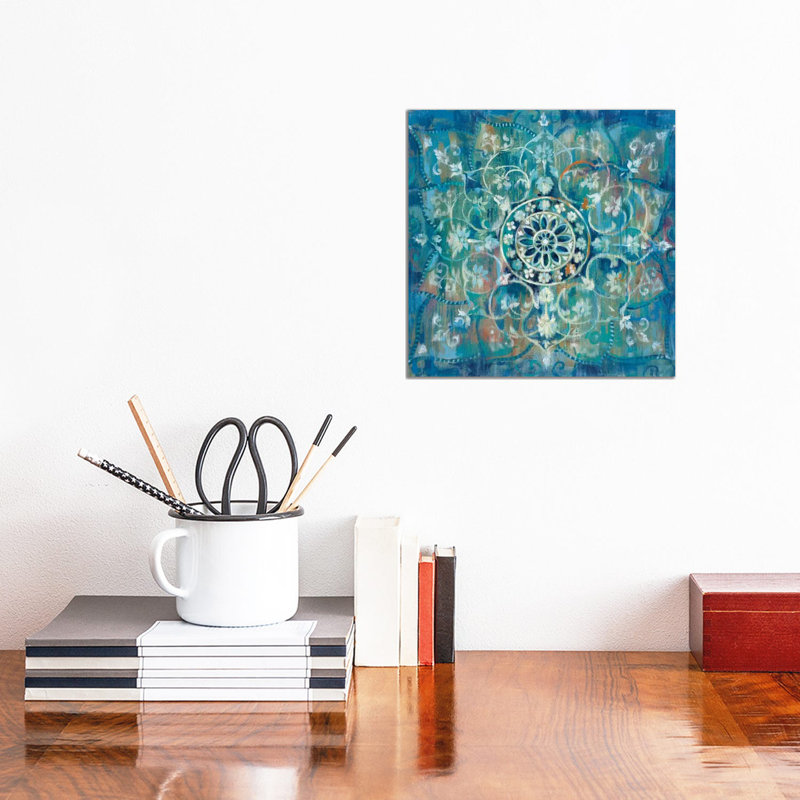 Mandala In Blue Iii by Danhui Nai - Painting on Canvas, 93.98 cm H x 93.98 cm W x 1.91 cm D, Wrapped Canvas