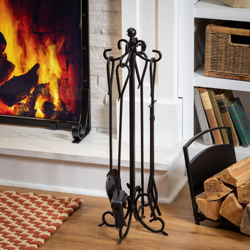 5pc Scroll Fireplace Toolset