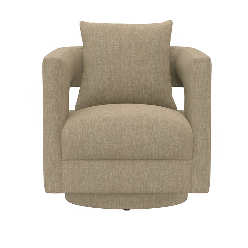 Fauteuil d'appoint pivotant 30 po Braydyn, 100% polyester kaki foncé