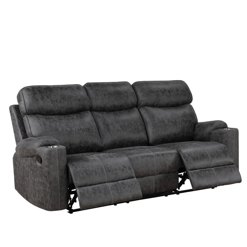 Canapé inclinable manuel en microfibre Hirah