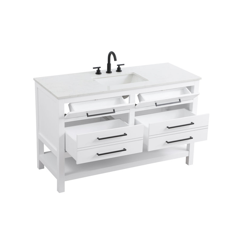 Meuble-lavabo simple 54 po_Moderne_VF60554, Blanc, 54"