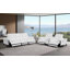Ensemble de canapé modulaire inclinable électrique en cuir italien avec accoudoirs électriques et console-110829279