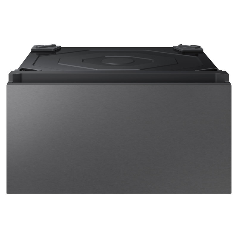 Samsung Bespoke 27" Wide Laundry Pedestal with Storage Drawer, Dark Steel, 15" H x 27" W x 29" D