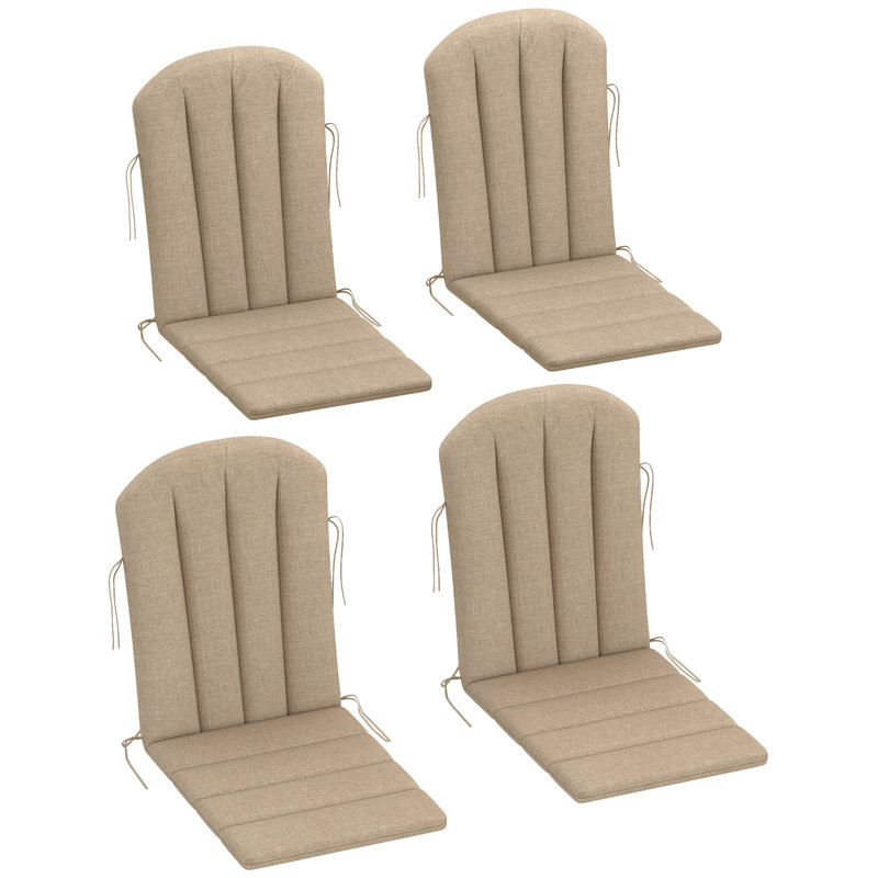 4PCS Adirondack Chair Cushion, Patio Chair Cushions, Beige, 4, Beige