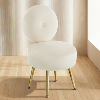 Noehly Upholstered Velvet Accent Stool Vanity Chair