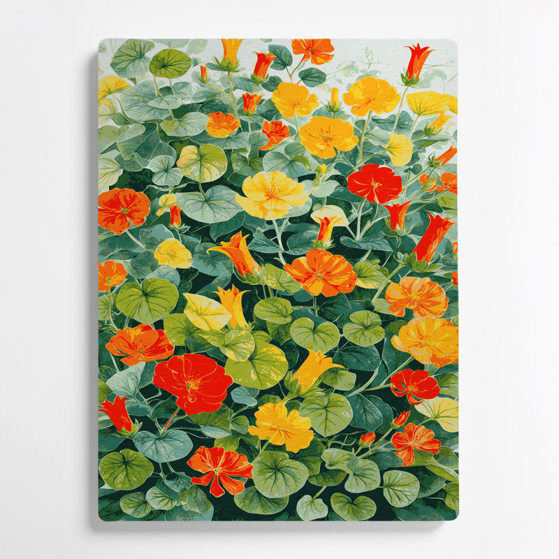 Watercolor Botanical 39 Green Metal Wall Art