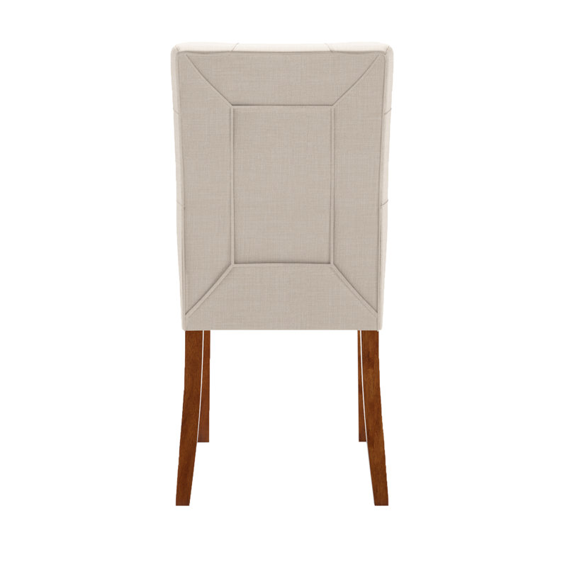 Mitzi 20'' H Tufted Linen Upholstered Side Chair, Beige Linen