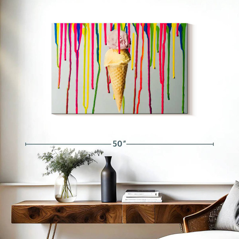 Yarlin Dripping Ice Cream, 24" H x 36" W