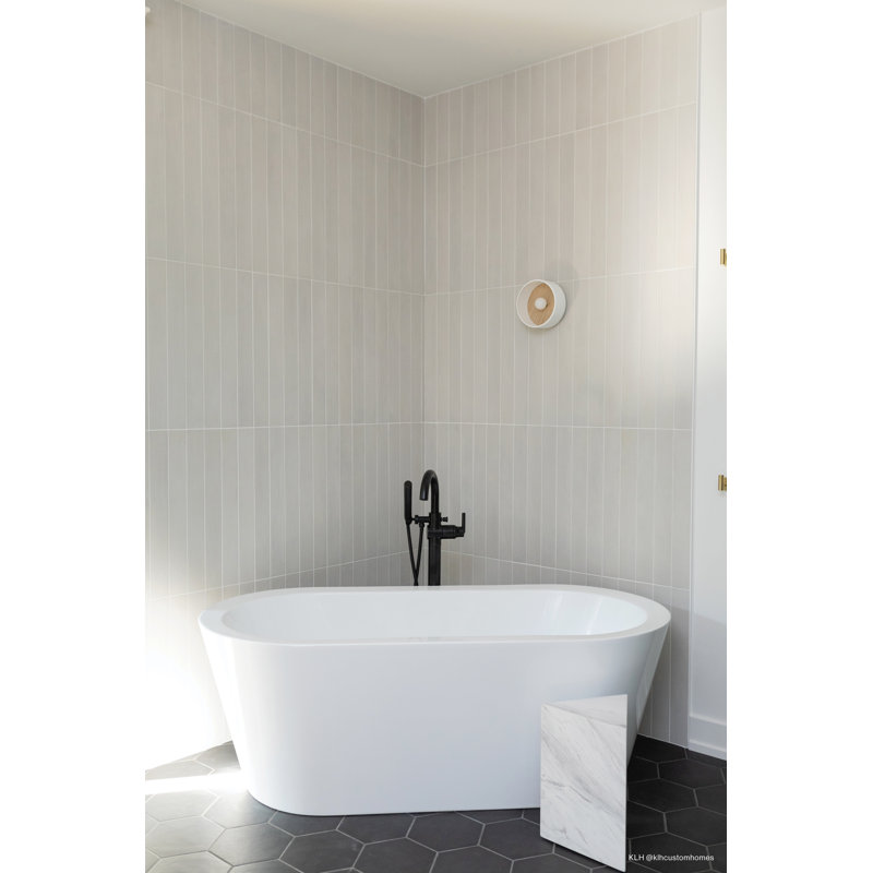 Allora 9" x 10" Porcelain Wall & Floor Tile, Solid Black