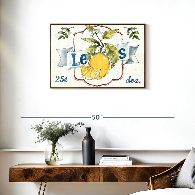 Plaque murale Fruit Stand II, Cadre flottant doré, 31 po x 21 po
