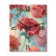 Red Teal Carnations Harmony - Floral Modern Wall Clock-1713526703
