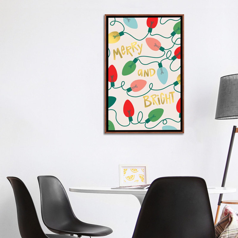 «Merry and Bright I» par Caroline Alfreds - impression d'art graphique, H 40 po x l 26 po x P 1,5 po, Pas de tapis