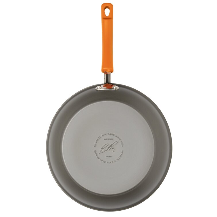 Rachael Ray Hard Anodized Nonstick 14-Piece Cookware Set, Grey/Orange
