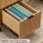Fluted Executive Desk And File Storage Cabinet With Metal Base-1012906411
