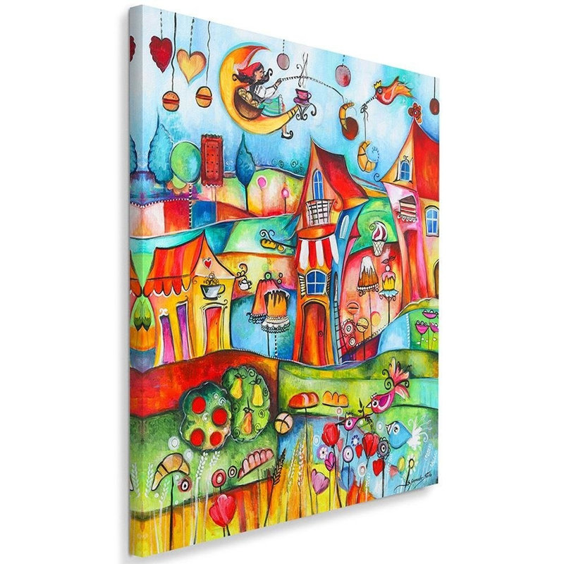 Fairytale City - No Frame Print on Canvas, 100cm H x 70cm W