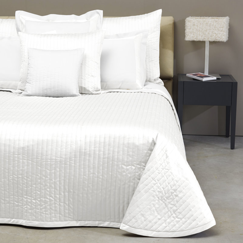 Siena Channel Coverlet, White, King Coverlet