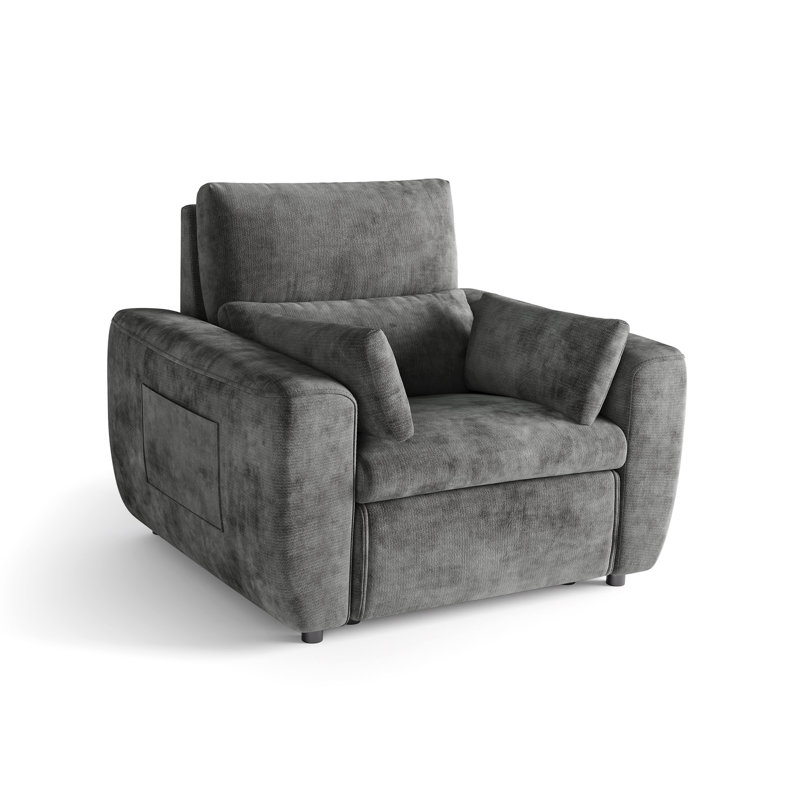 Fauteuil surdimensionné rembourré avec revêtement Itohan, Gris