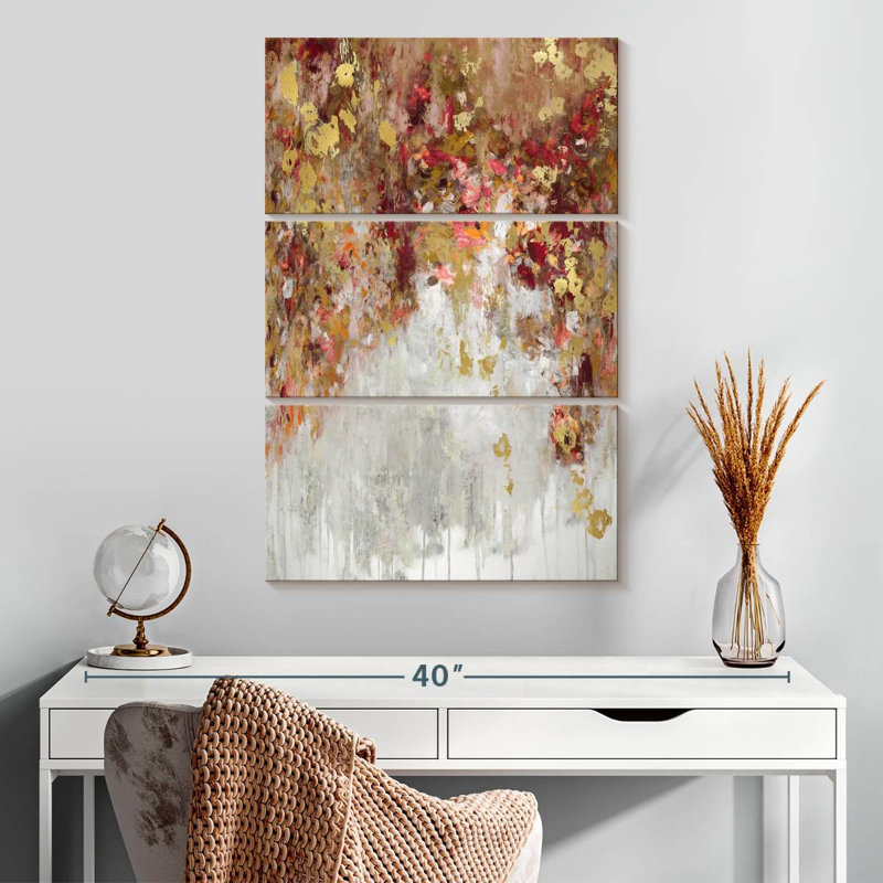 Rouge cascade Avery avec or, H 32 po x l 20 po