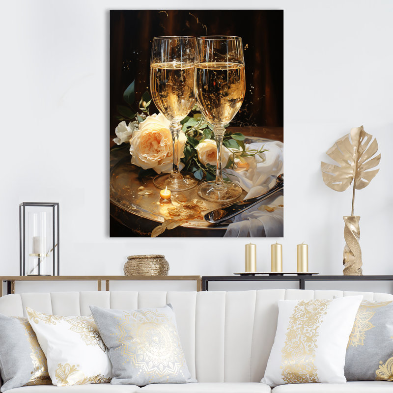 Célébration sur toile, "Sparkling Celebration I", H 32 po x l 16 po x P 1 po, Toile tendue