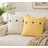 Solid Button Buttons Linen Throw Pillow-171730557