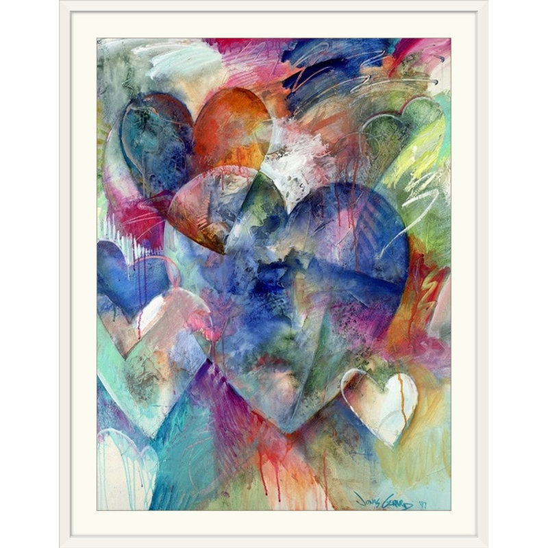 «Ouverture du cœur» par Frioucheburg, impression, H 32 po x l 26 po x P 1 po, Cadre blanc