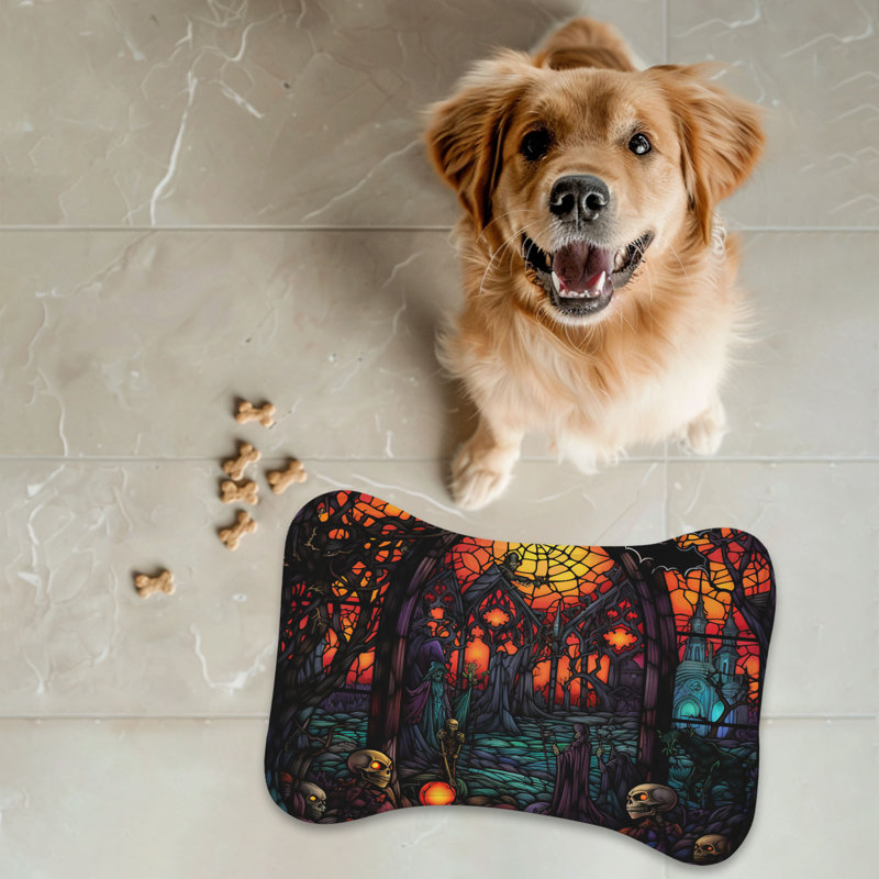Tapis d'alimentation en os 1 pièce Mosaic Haunted Design