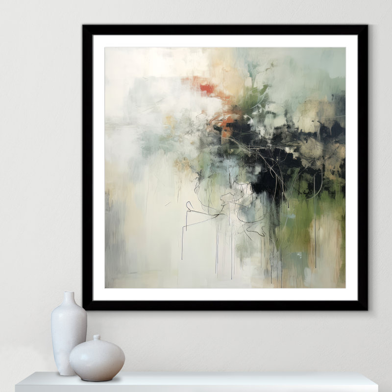 «Green Abstraction I Print» par Irena Orlov, Imprimé mat, L 42,5 po x H 42,5 po, Satin Black